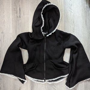 Hell Bunny Gothic Victorian Corset Hoodie Zip Size XS Romantic Coquette